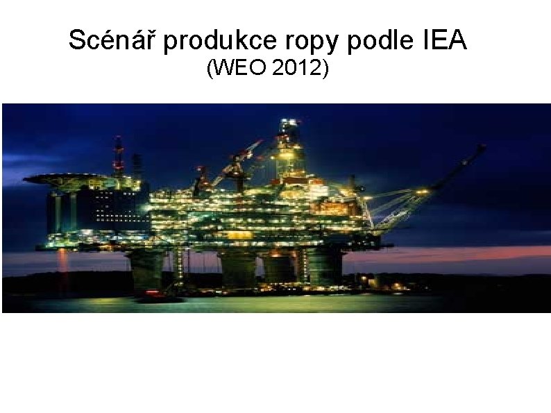 Scénář produkce ropy podle IEA (WEO 2012) 