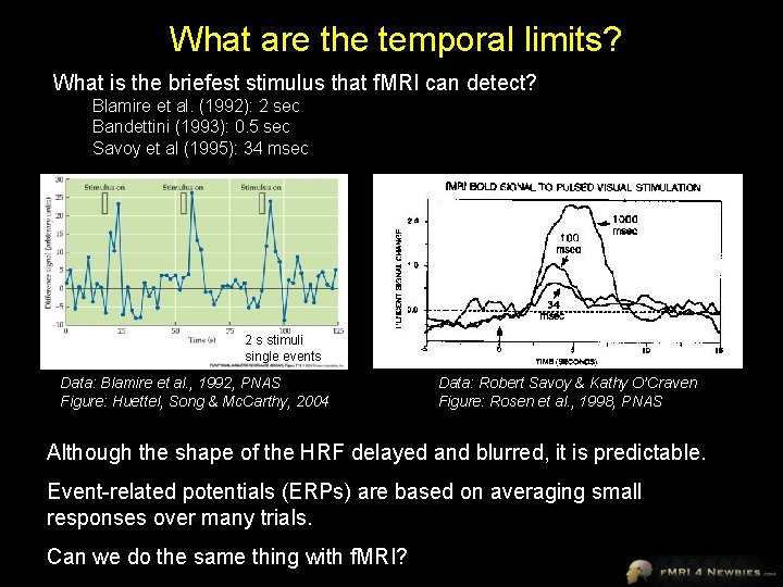 What are the temporal limits? What is the briefest stimulus that f. MRI can