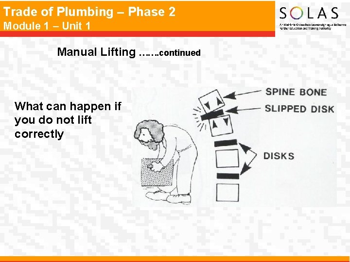 Trade of Plumbing – Phase 2 Module 1 – Unit 1 Manual Lifting …….