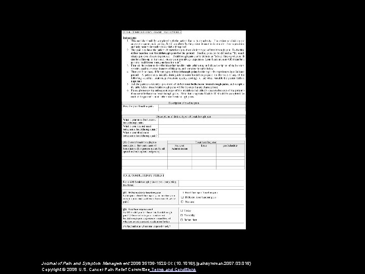 Journal of Pain and Symptom Management 2008 35136 -152 DOI: (10. 1016/j. jpainsymman. 2007.