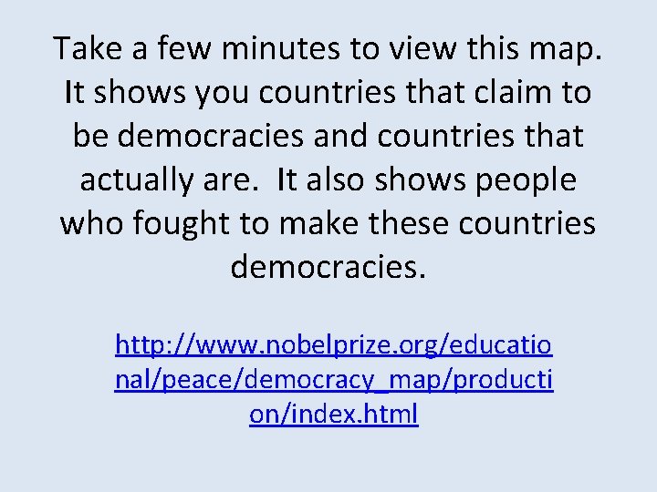 Take a few minutes to view this map. It shows you countries that claim