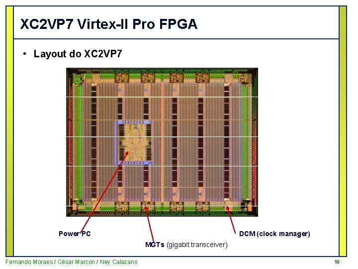 XC 2 VP 7 Virtex-II Pro FPGA • Layout do XC 2 VP 7