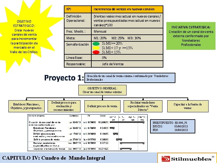 OBJETIVO ESTRATEGICO: Crear nuevos canales de venta para incrementar la participación de mercado en