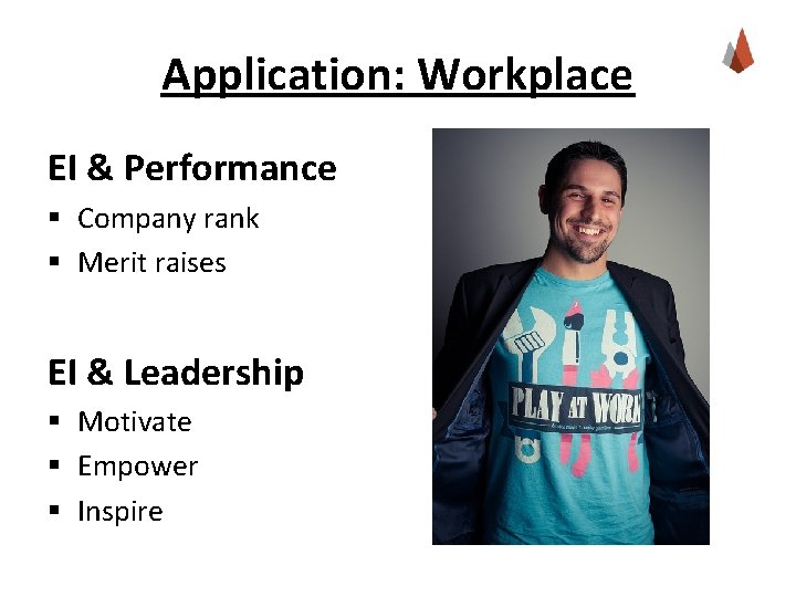 Application: Workplace EI & Performance § Company rank § Merit raises EI & Leadership