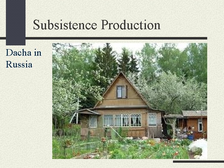 Subsistence Production Dacha in Russia 