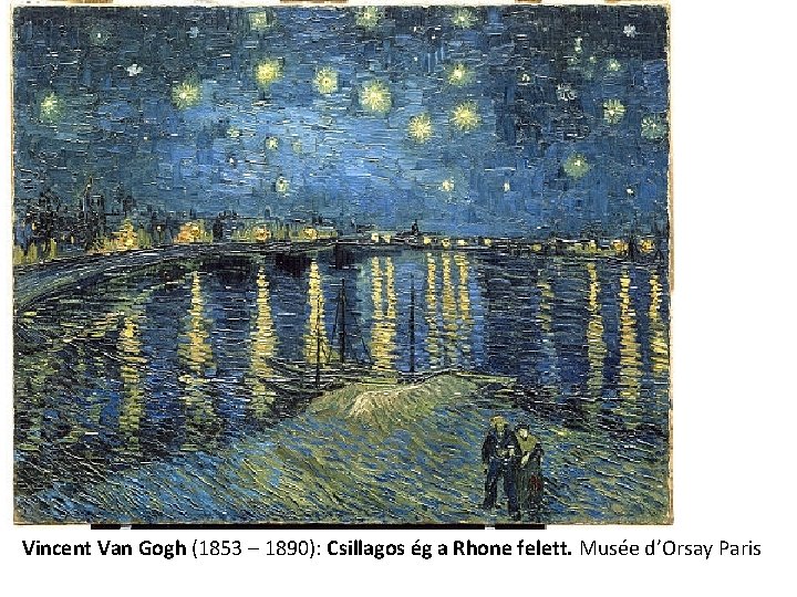 Vincent Van Gogh (1853 – 1890): Csillagos ég a Rhone felett. Musée d’Orsay Paris