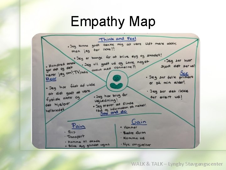Empathy Map WALK & TALK – Lyngby Stavgangscenter 
