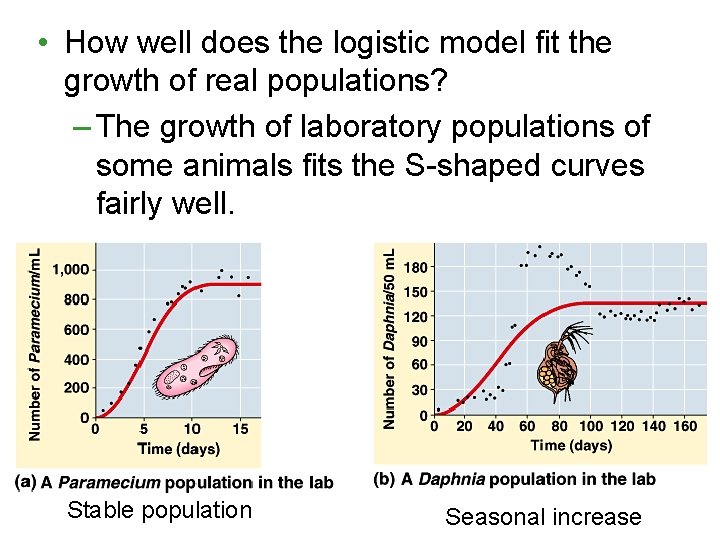  • How well does the logistic model fit the growth of real populations?