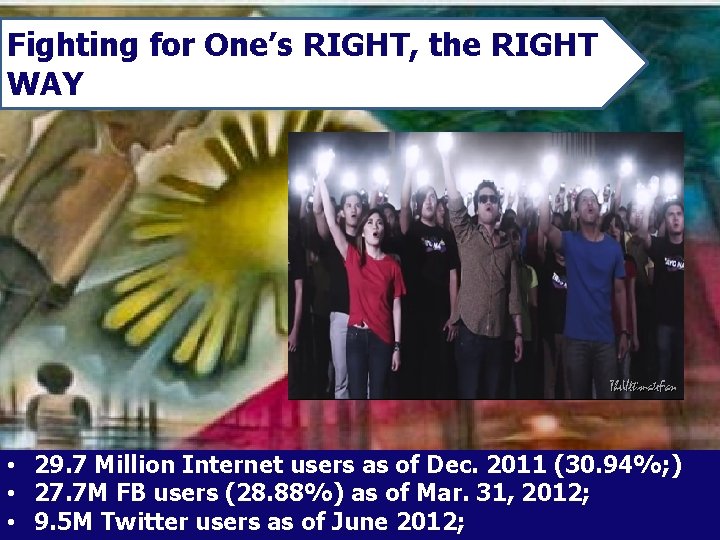 Fighting for One’s RIGHT, the RIGHT WAY • 29. 7 Million Internet users as
