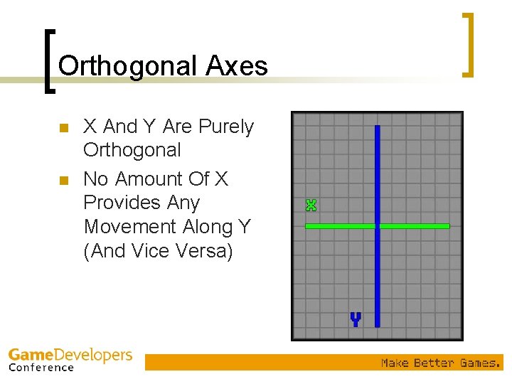 Orthogonal Axes n n X And Y Are Purely Orthogonal No Amount Of X