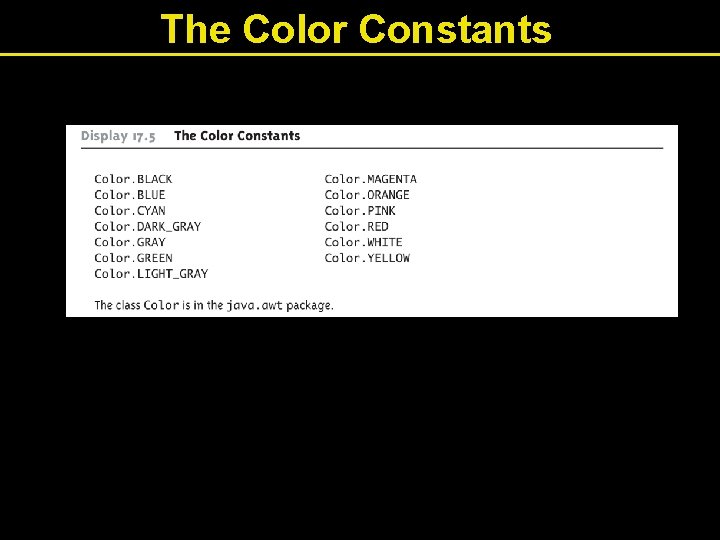 The Color Constants 