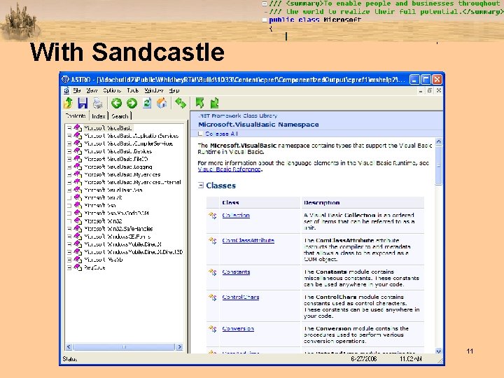 With Sandcastle 11 
