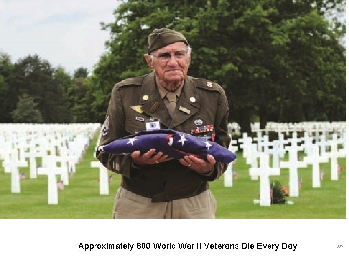 Who are our elderly Veteran? Approximately 800 World War II Veterans Die Every Day