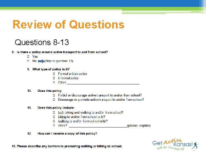 Review of Questions 8 -13 