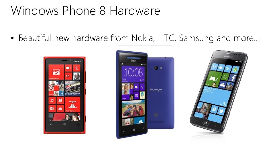 Windows Phone 8 Hardware • Beautiful new hardware from Nokia, HTC, Samsung and more…