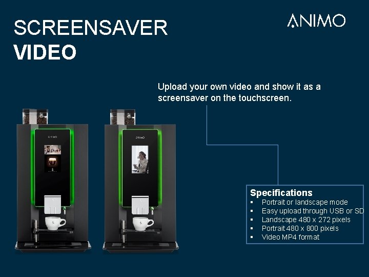 SCREENSAVER VIDEO Upload your own video and show it as a screensaver on the