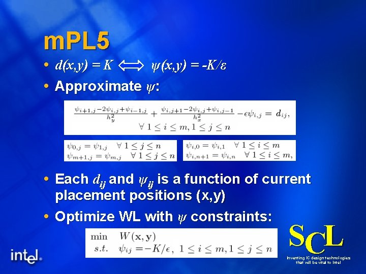 m. PL 5 d(x, y) = K ψ(x, y) = -K/ε Approximate ψ: Each