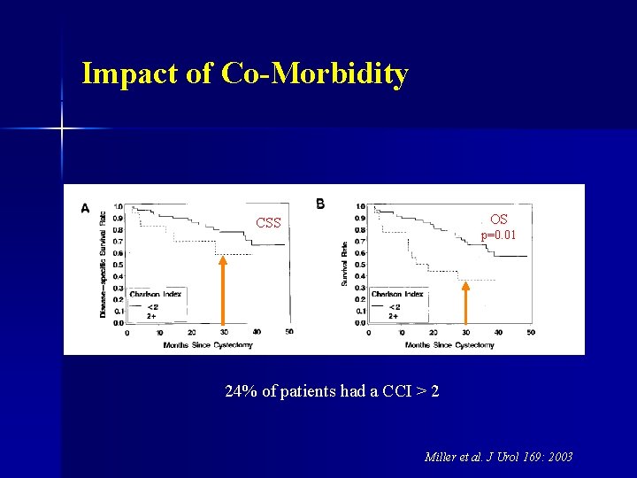 Impact of Co-Morbidity OS CSS p=0. 01 24% of patients had a CCI >