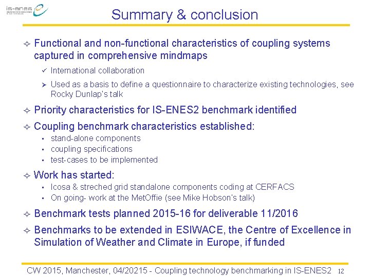 Summary & conclusion ² Functional and non-functional characteristics of coupling systems captured in comprehensive