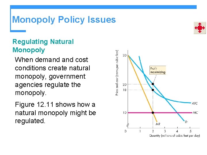 Monopoly Policy Issues Regulating Natural Monopoly When demand cost conditions create natural monopoly, government