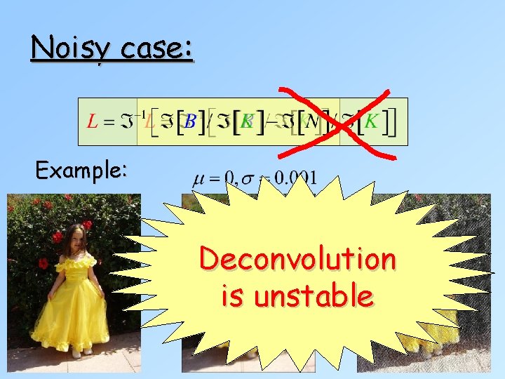 Noisy case: Example: Deconvolution is unstable 