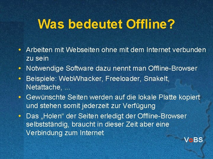 Was bedeutet Offline? Arbeiten mit Webseiten ohne mit dem Internet verbunden zu sein Notwendige