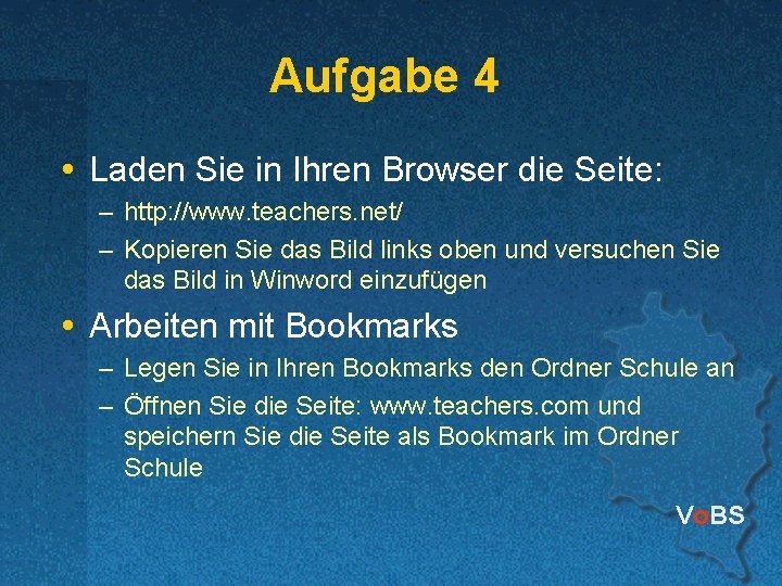 Aufgabe 4 Laden Sie in Ihren Browser die Seite: – http: //www. teachers. net/