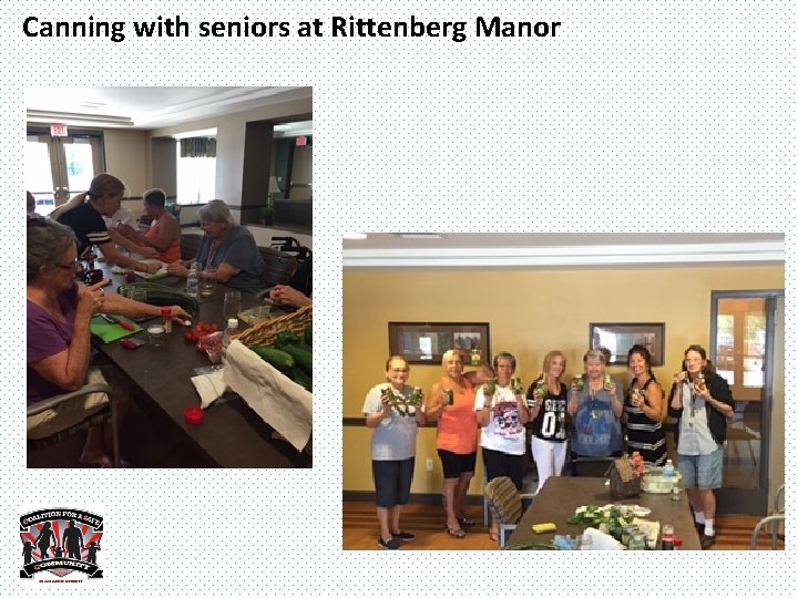 Canning with seniors at Rittenberg Manor 