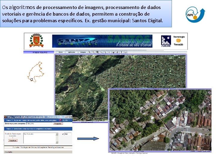 Os algoritmos de processamento de imagens, processamento de dados vetoriais e gerência de bancos