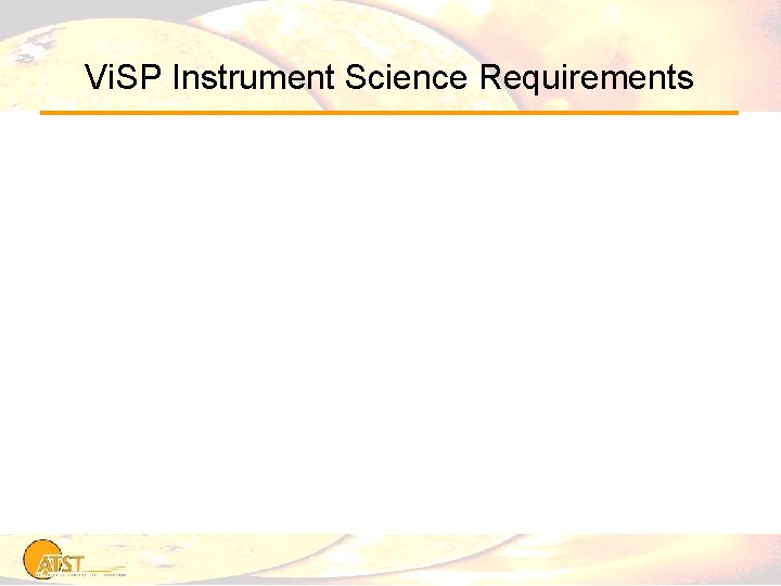 Vi. SP Instrument Science Requirements 