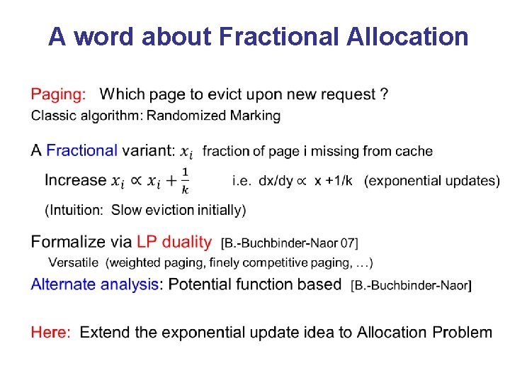 A word about Fractional Allocation • 
