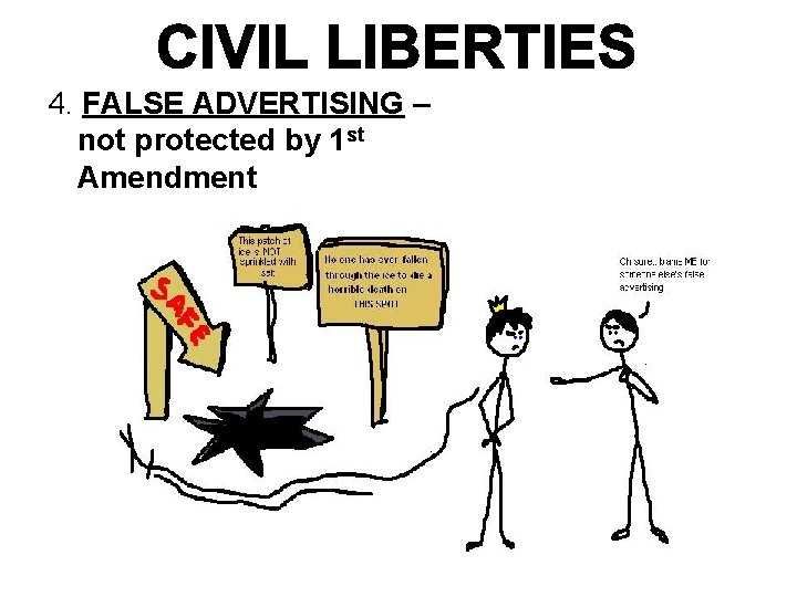 4. FALSE ADVERTISING – not protected by 1 st Amendment 