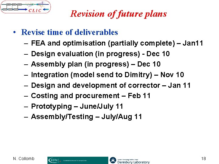 Revision of future plans • Revise time of deliverables – – – – FEA