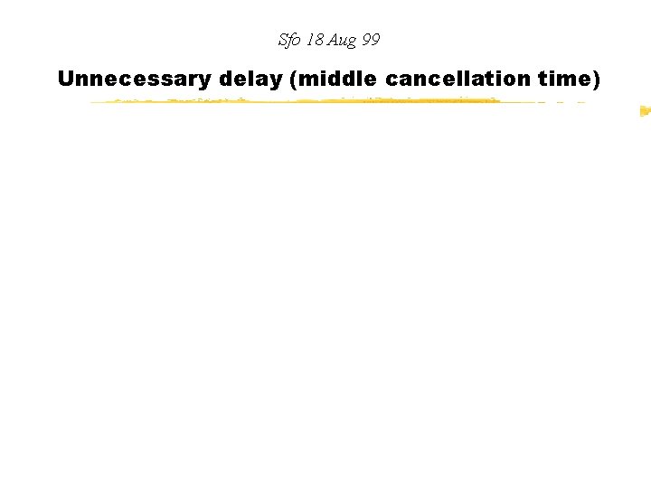 Sfo 18 Aug 99 Unnecessary delay (middle cancellation time) 