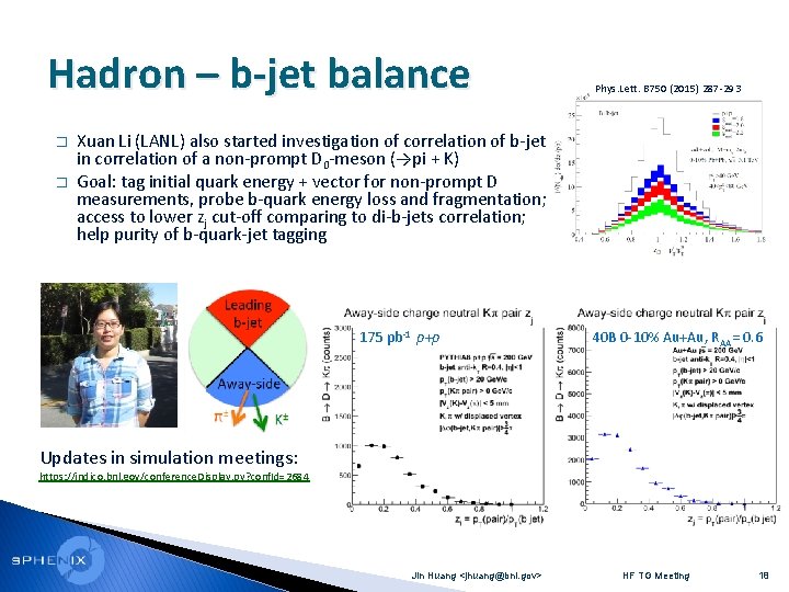 Hadron – b-jet balance � � Phys. Lett. B 750 (2015) 287 -293 Xuan