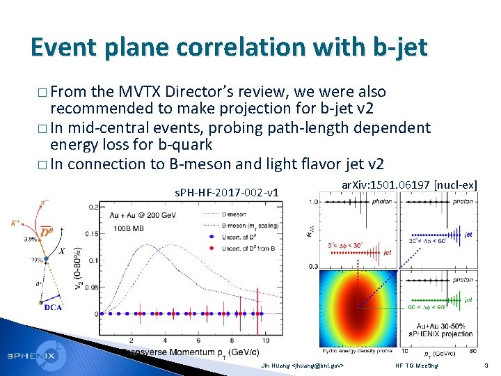 Event plane correlation with b-jet � From the MVTX Director’s review, we were also