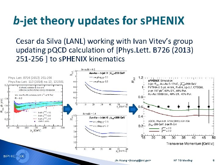 b-jet theory updates for s. PHENIX Cesar da Silva (LANL) working with Ivan Vitev’s