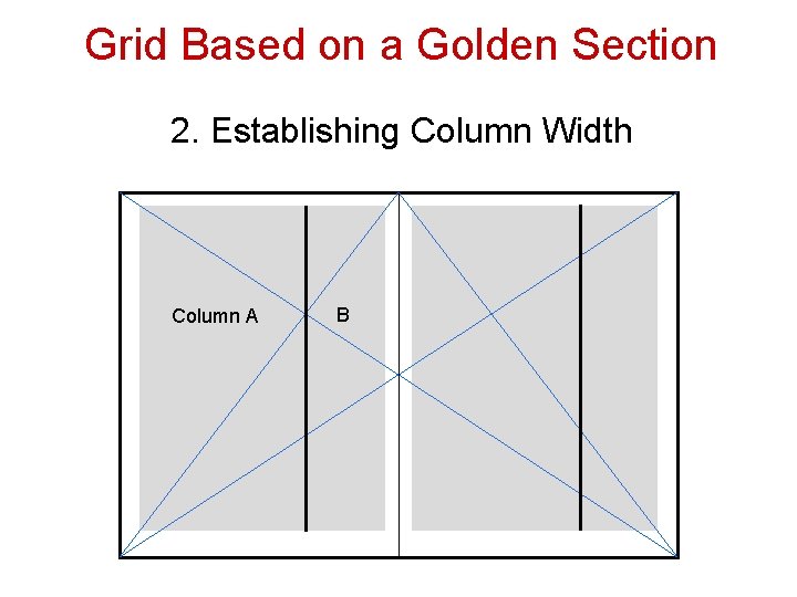 Grid Based on a Golden Section 2. Establishing Column Width Column A B 