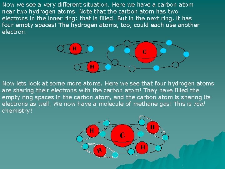 Now we see a very different situation. Here we have a carbon atom near Now we see a very different situation. Here we have a carbon atom near