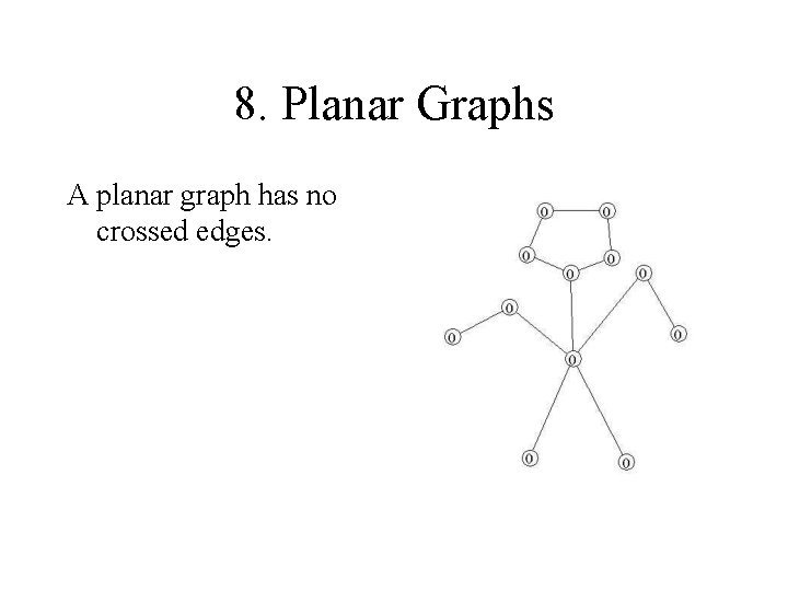 8. Planar Graphs A planar graph has no crossed edges. 