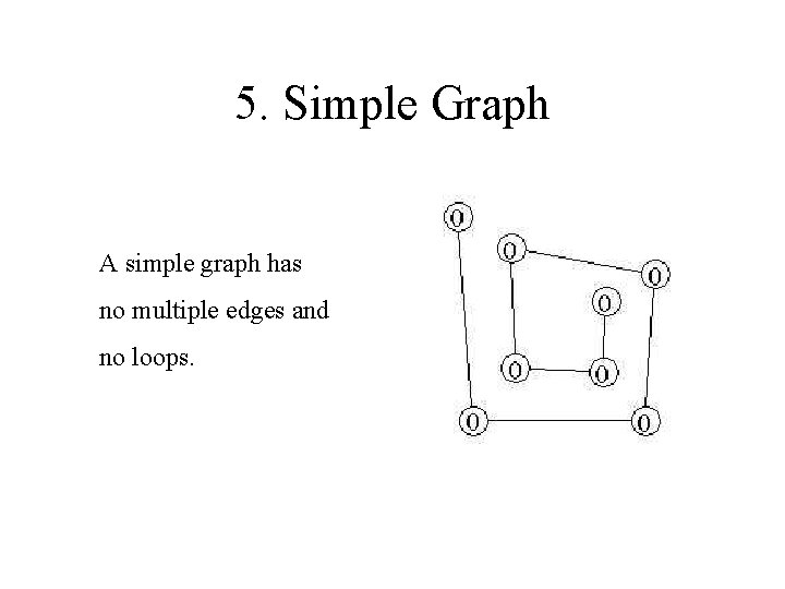 5. Simple Graph A simple graph has no multiple edges and no loops. 
