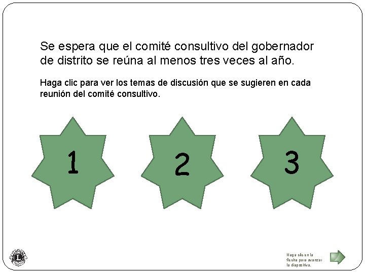 Se espera que el comité consultivo del gobernador de distrito se reúna al menos