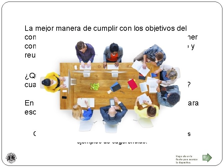 La mejor manera de cumplir con los objetivos del comité consultivo del gobernador de