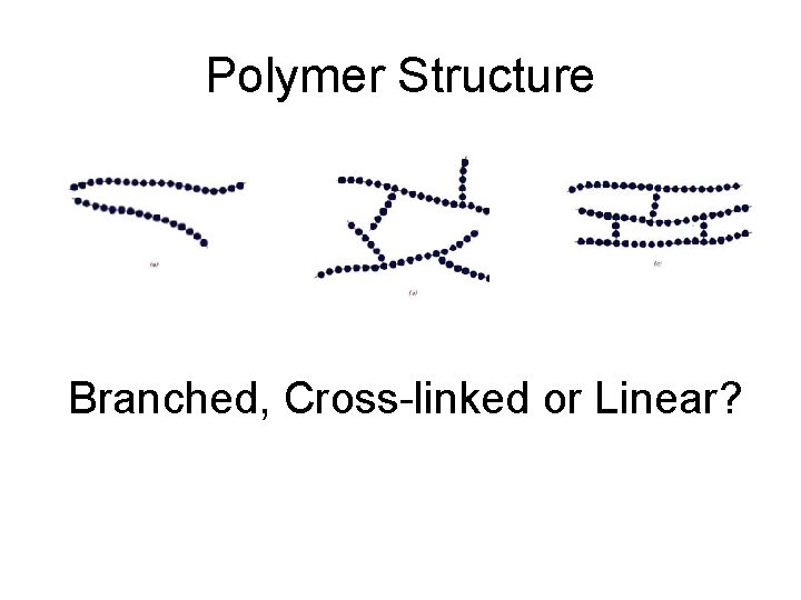 Polymer Structure Branched, Cross-linked or Linear? 