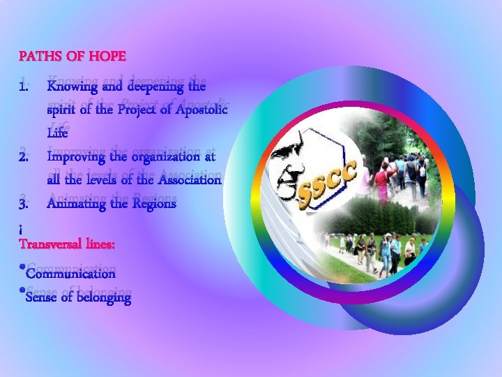 PATHS OF HOPE 1. Knowing and deepening the spirit of the Project of Apostolic