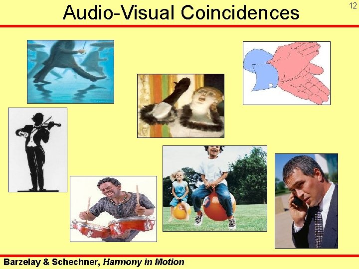 Audio-Visual Coincidences Barzelay & Schechner, Harmony in Motion 12 