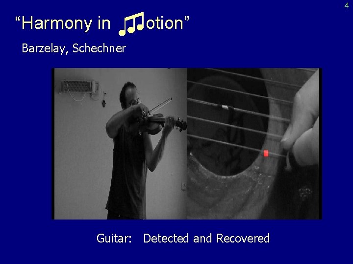 “Harmony in ♫♫otion” Barzelay, Schechner Guitar: Detected and Recovered 4 