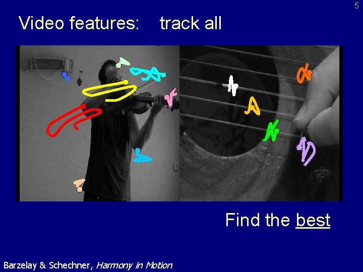 5 Video features: track all Find the best Barzelay & Schechner, Harmony in Motion