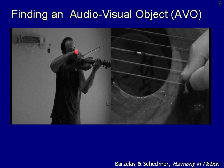 6 Finding an Audio-Visual Object (AVO) Barzelay & Schechner, Harmony in Motion 