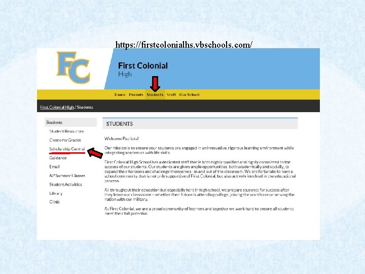https: //firstcolonialhs. vbschools. com/ 